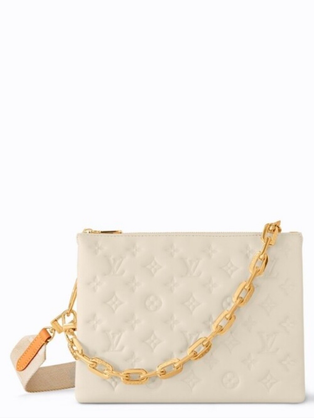 Like New!!! Authenticated LOUIS VUITTON LV Coussin PM CREAM Off WHITE
